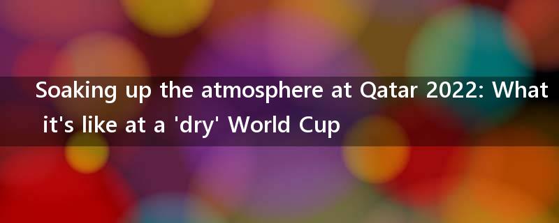 Soaking up the atmosphere at Qatar 2022: What it's like at a 'dry' World Cup
